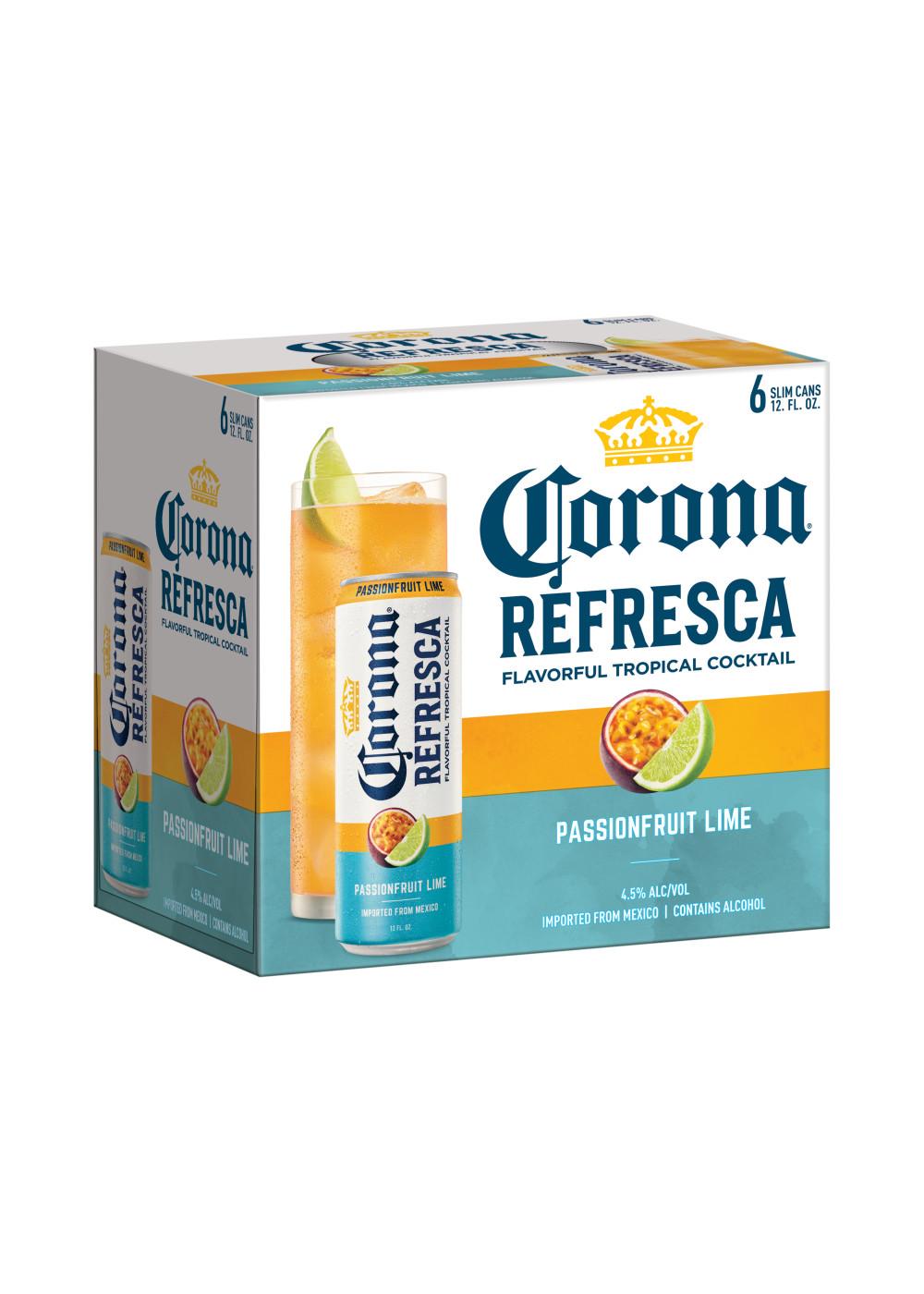 Corona Refresca Passionfruit Lime Spiked Tropical Cocktail 6 pk Cans; image 1 of 3