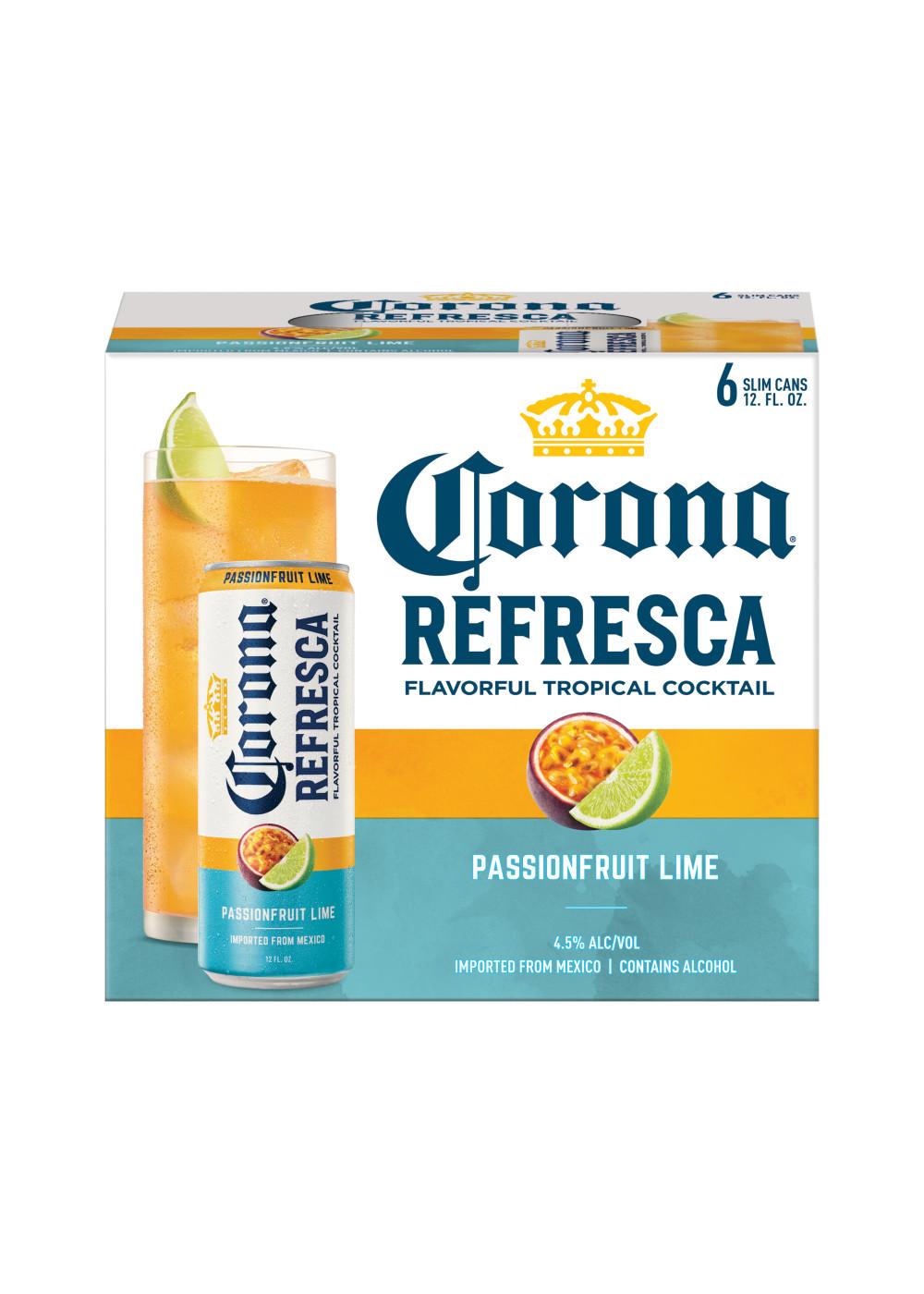 Corona Refresca Passionfruit Lime Spiked Tropical Cocktail 6 pk Cans; image 2 of 3