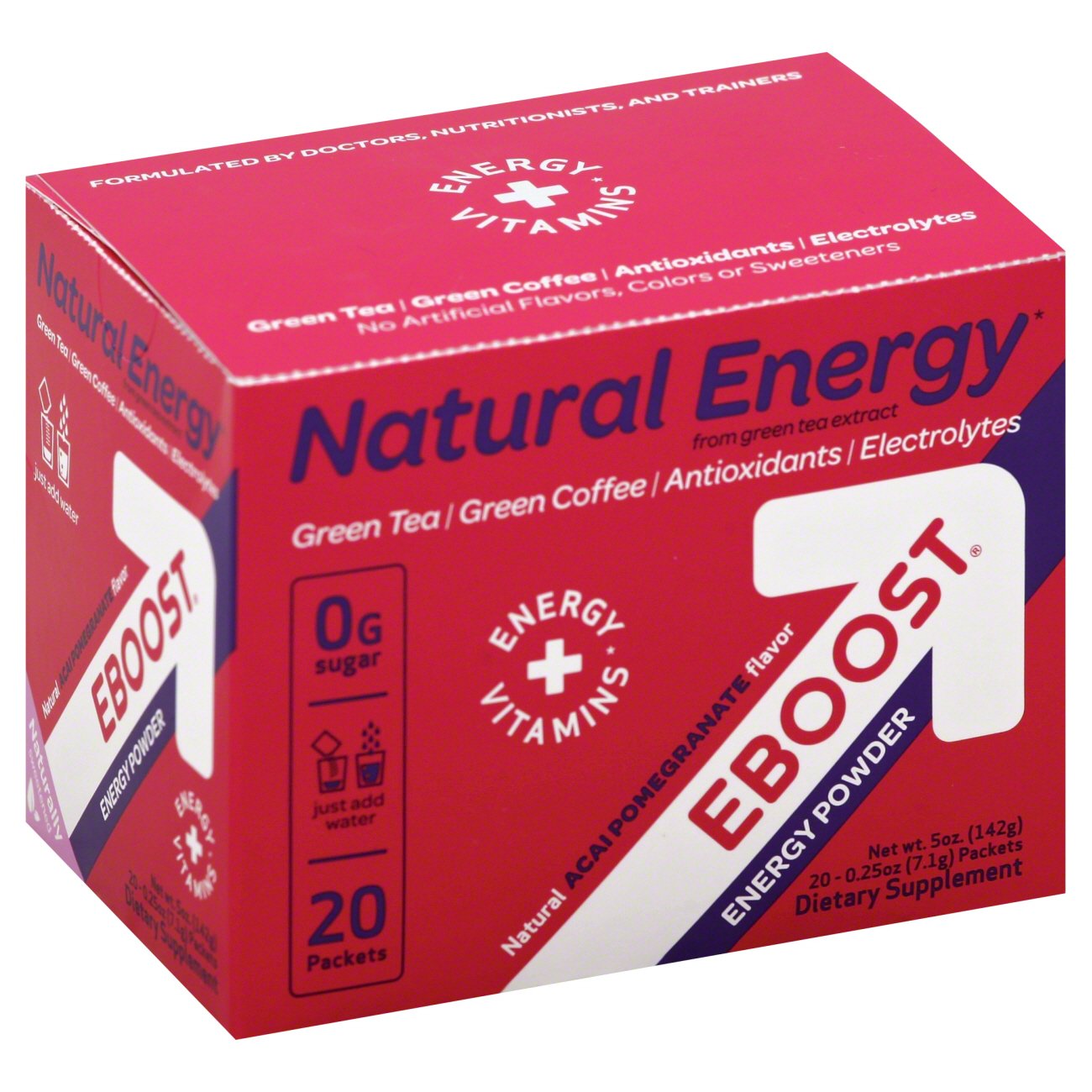 EBOOST Acai Pomegranate Energy Powder Packets Shop Diet & Fitness at