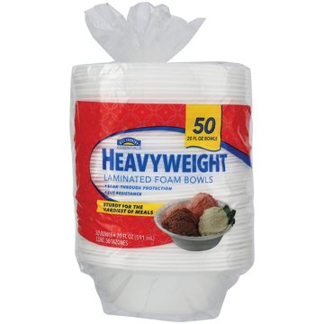 Hill Country Essentials Heavyweight Laminated Foam Bowls, 50 ct