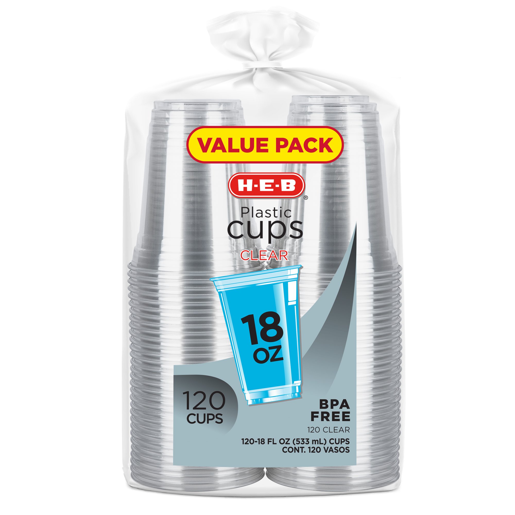 H-E-B 18 oz Clear Plastic Cups - Shop Drinkware at H-E-B