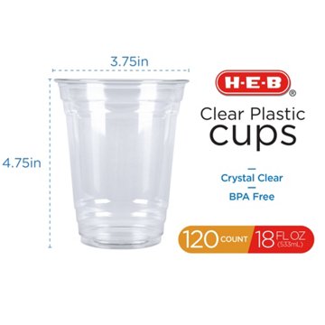 H-E-B 18 oz Clear Plastic Cups, 120 ct