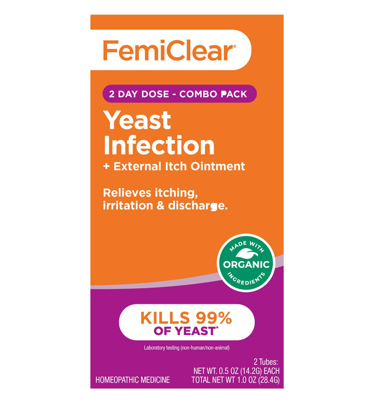 FemiClear Yeast Infection Treatment & Itch Relief Ointment - 2 Day Dose, Combo Pack; image 1 of 9
