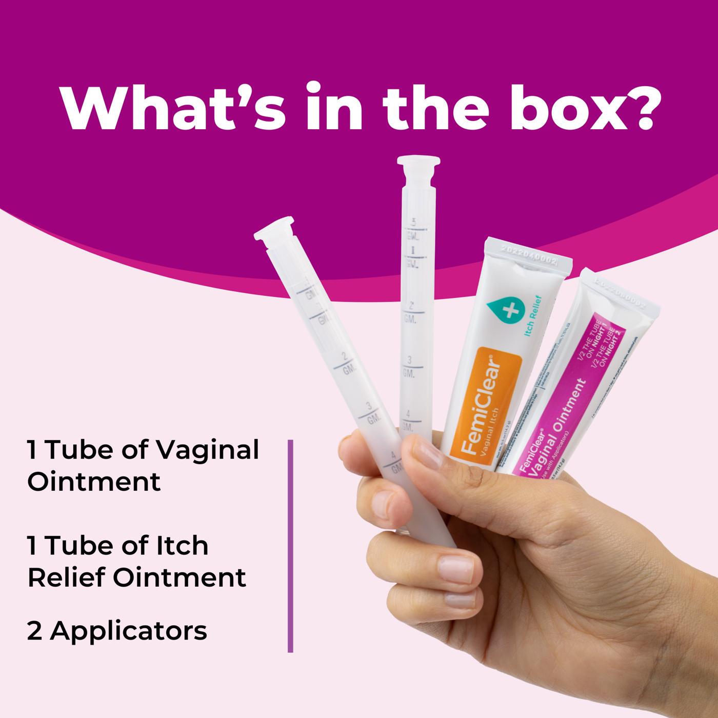 FemiClear Yeast Infection Treatment & Itch Relief Ointment - 2 Day Dose, Combo Pack; image 4 of 9