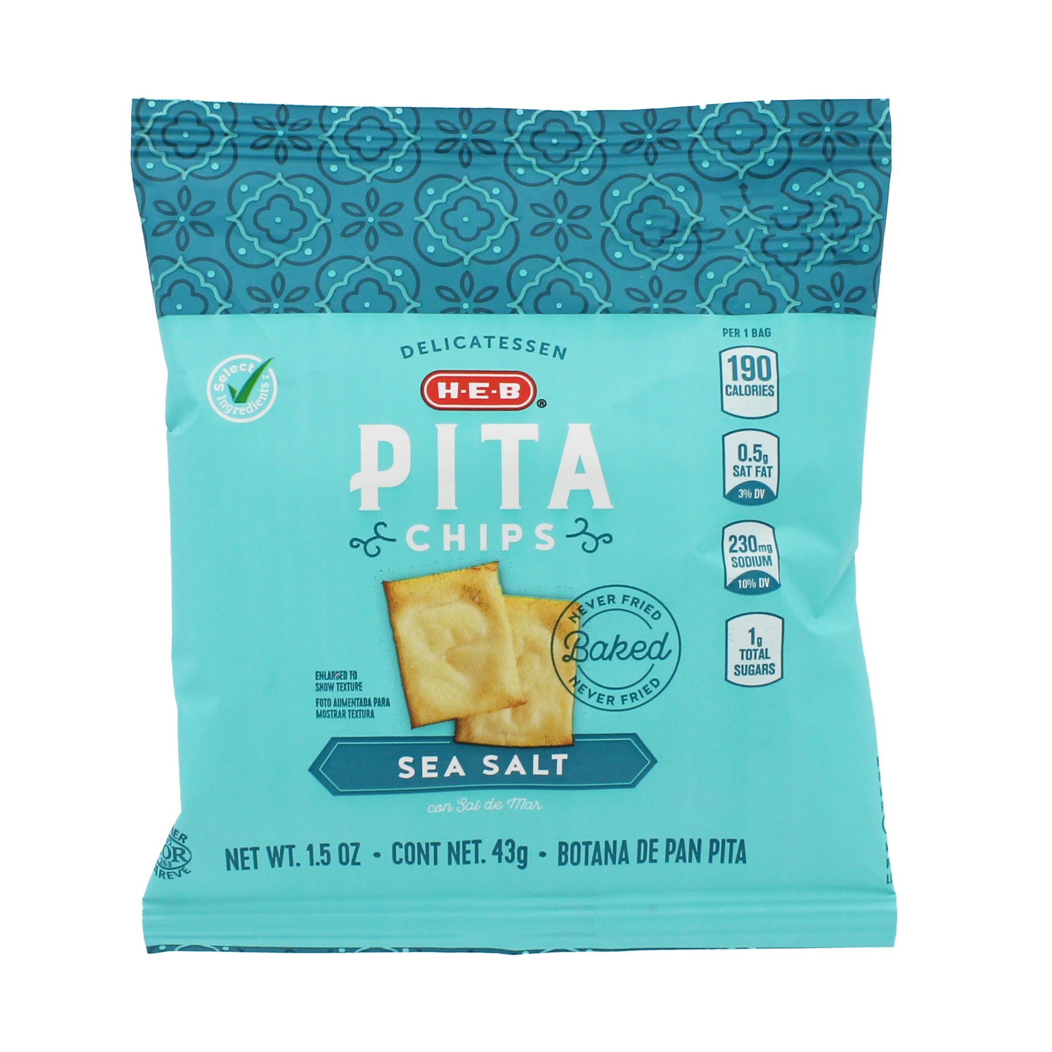 HEB Sea Salt Pita Chips Shop Chips at HEB