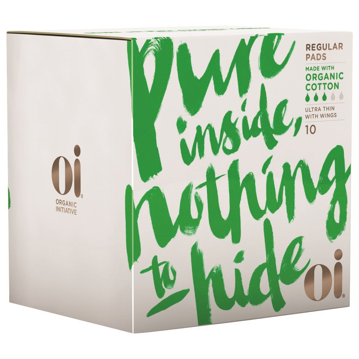 Oi Organic Cotton Ultrathin Regular Pads with Wings Shop Pads & Liners at HEB
