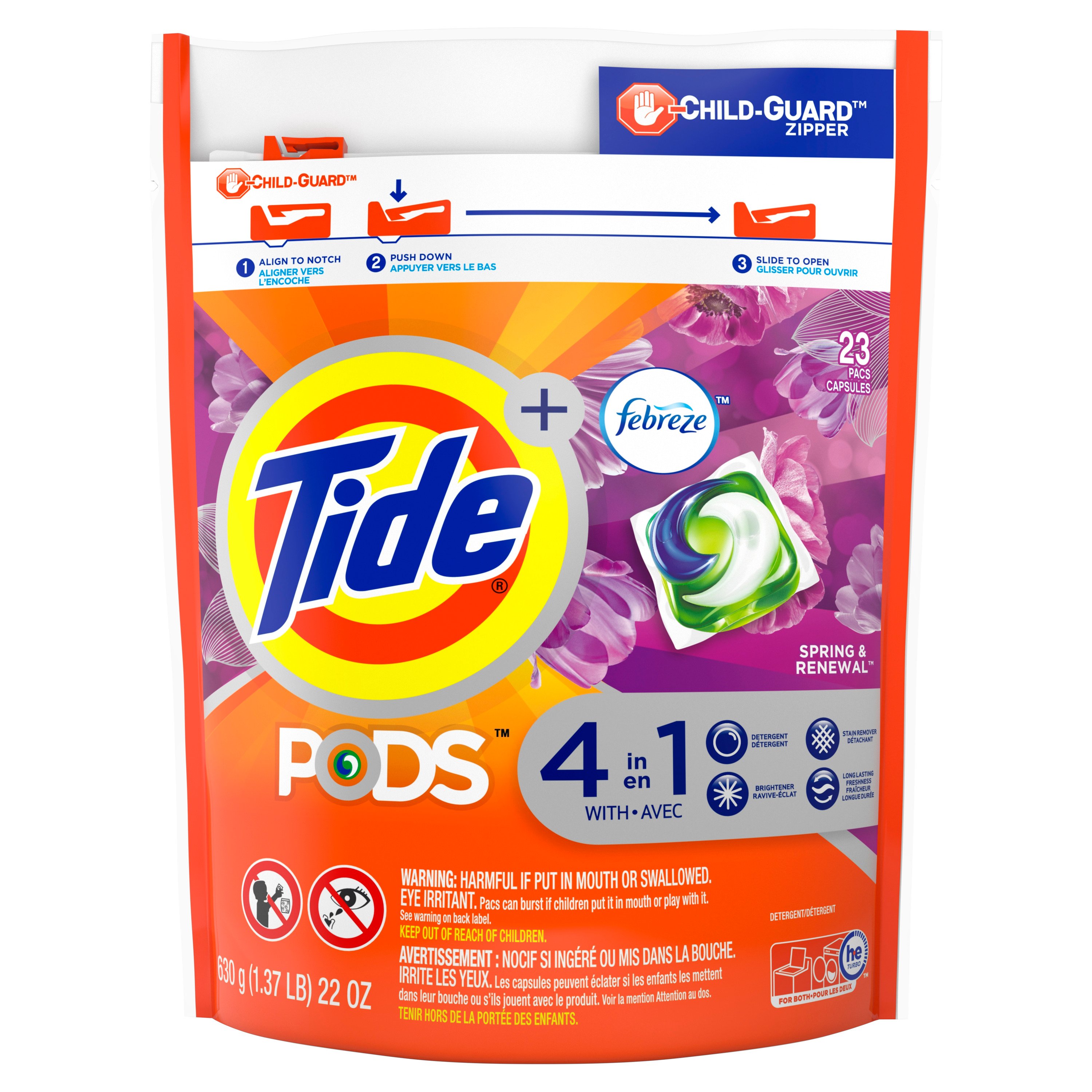 Tide PODS Plus Febreze Spring & Renewal HE Laundry Detergent Pacs ...