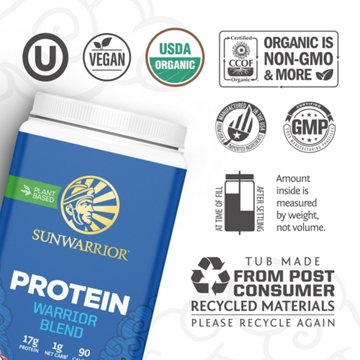 Sunwarrior Warrior Blend Protein Powder - Vanilla, 1.65 lbs