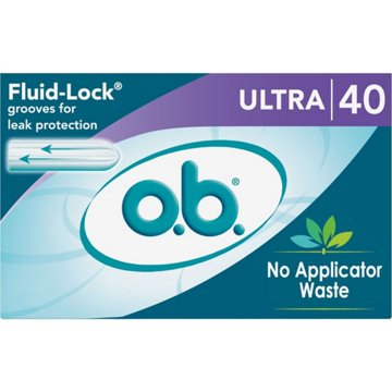 o.b. Tampons - Ultra Absorbency (No Applicator), 40 ct