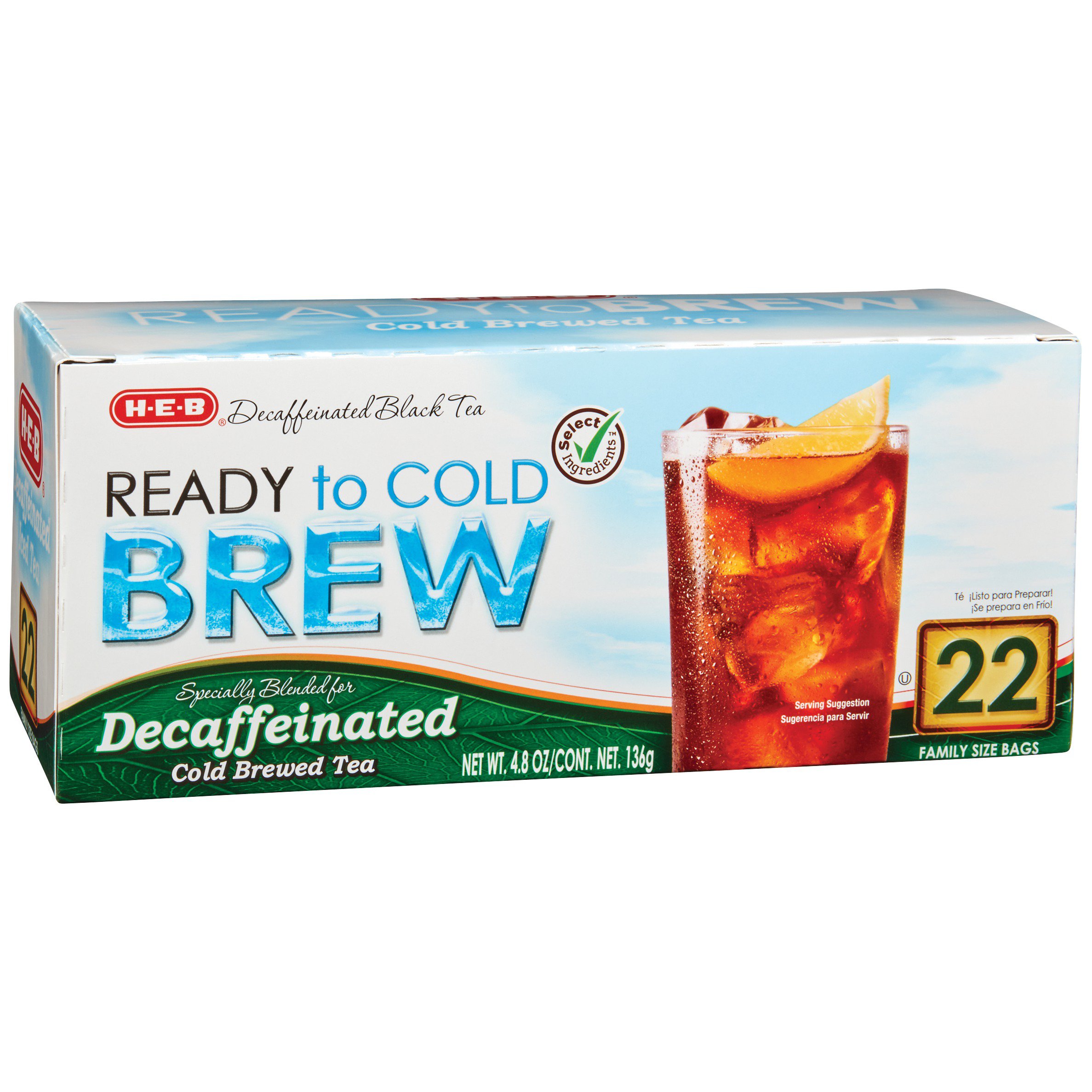 HEB Select Ingredients Ready to Cold Brew Decaffeinated Tea Bags