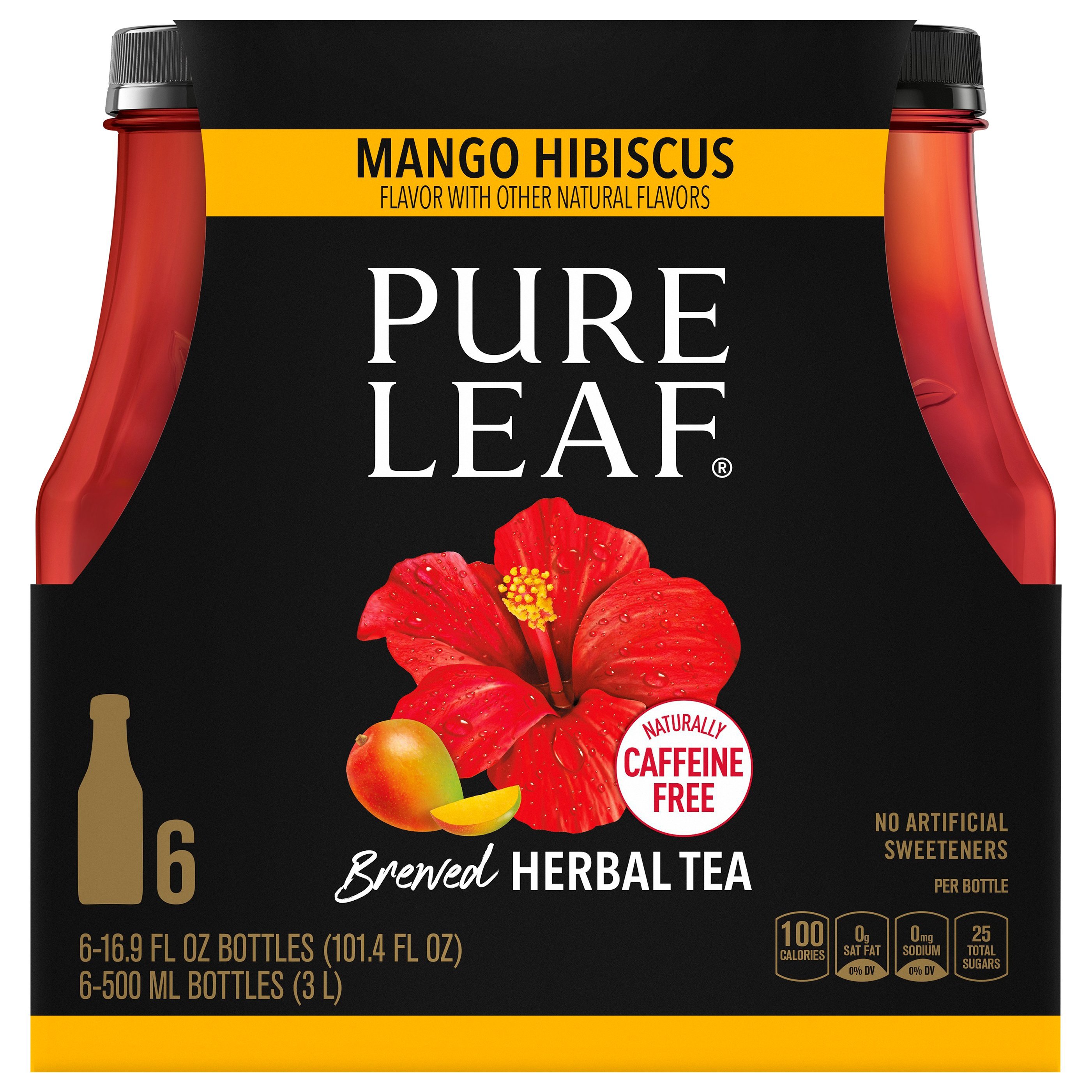 Pure Leaf Mango Hibiscus Herbal Tea 16.9 oz Bottles - Shop Tea at H-E-B