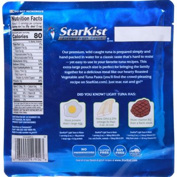 StarKist Light Tuna in Water Pouch Family Size, 11 oz
