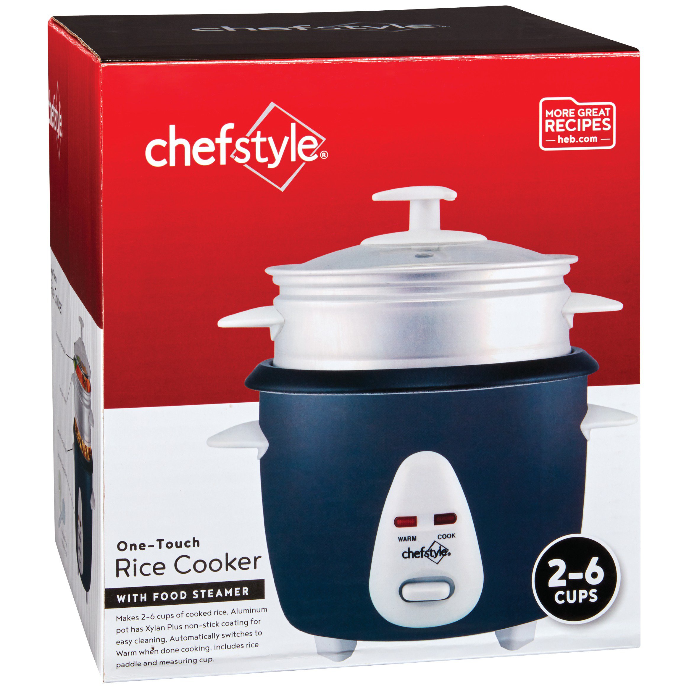 chefstyle Rice Cooker With Steamer Gray 3 Cup Shop Cookers & roasters at HEB