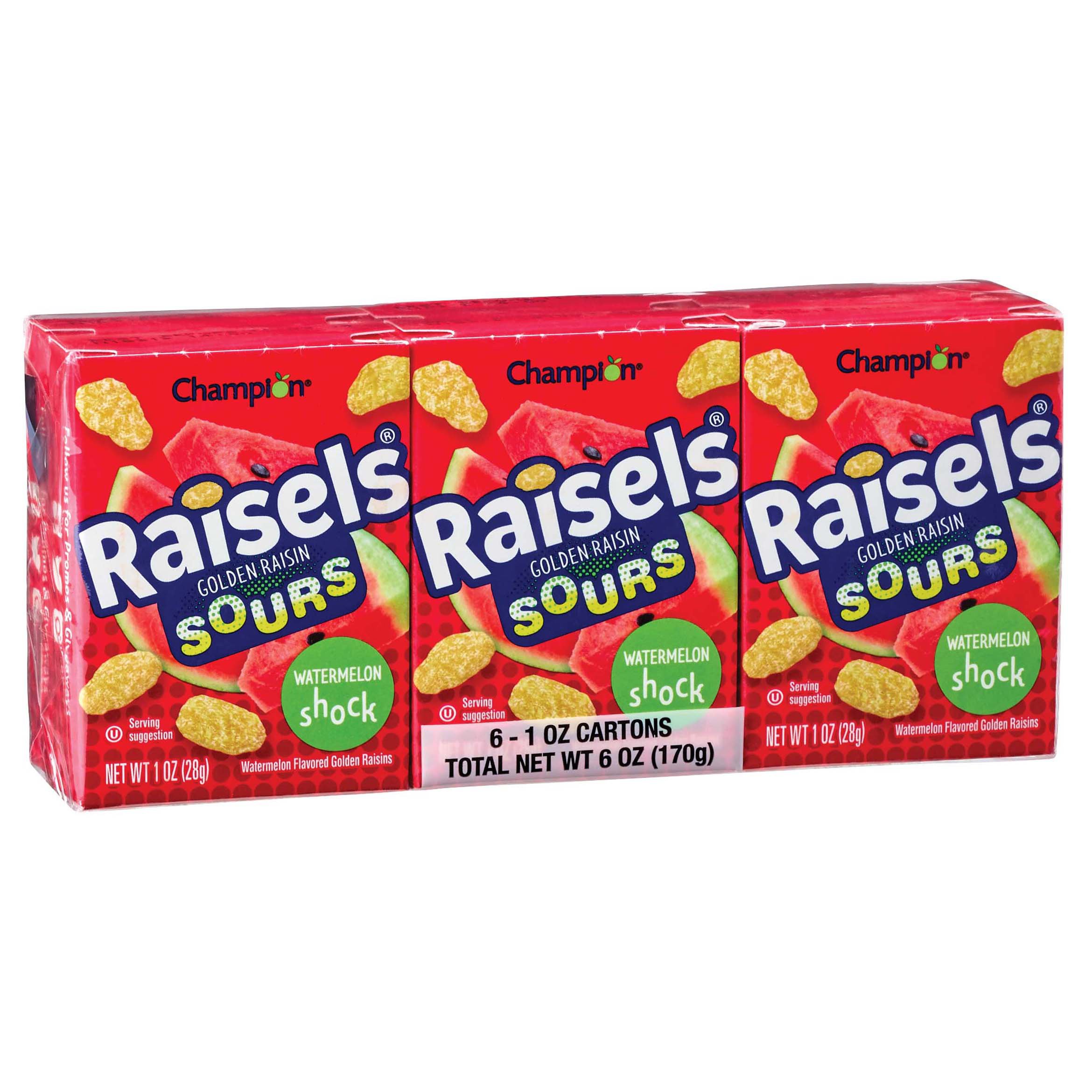 Champion Raisels Sours Watermelon Shock Golden Raisins Shop Fruit at