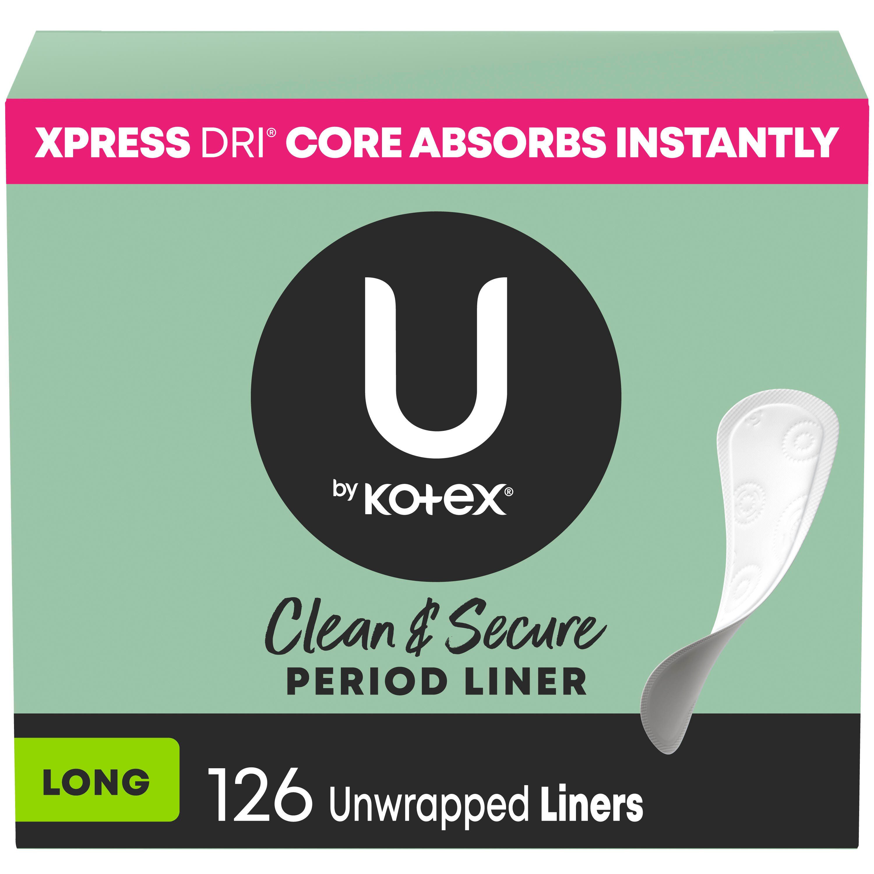 U By Kotex Clean & Secure Panty Liners, Light Absorbency Long Length
