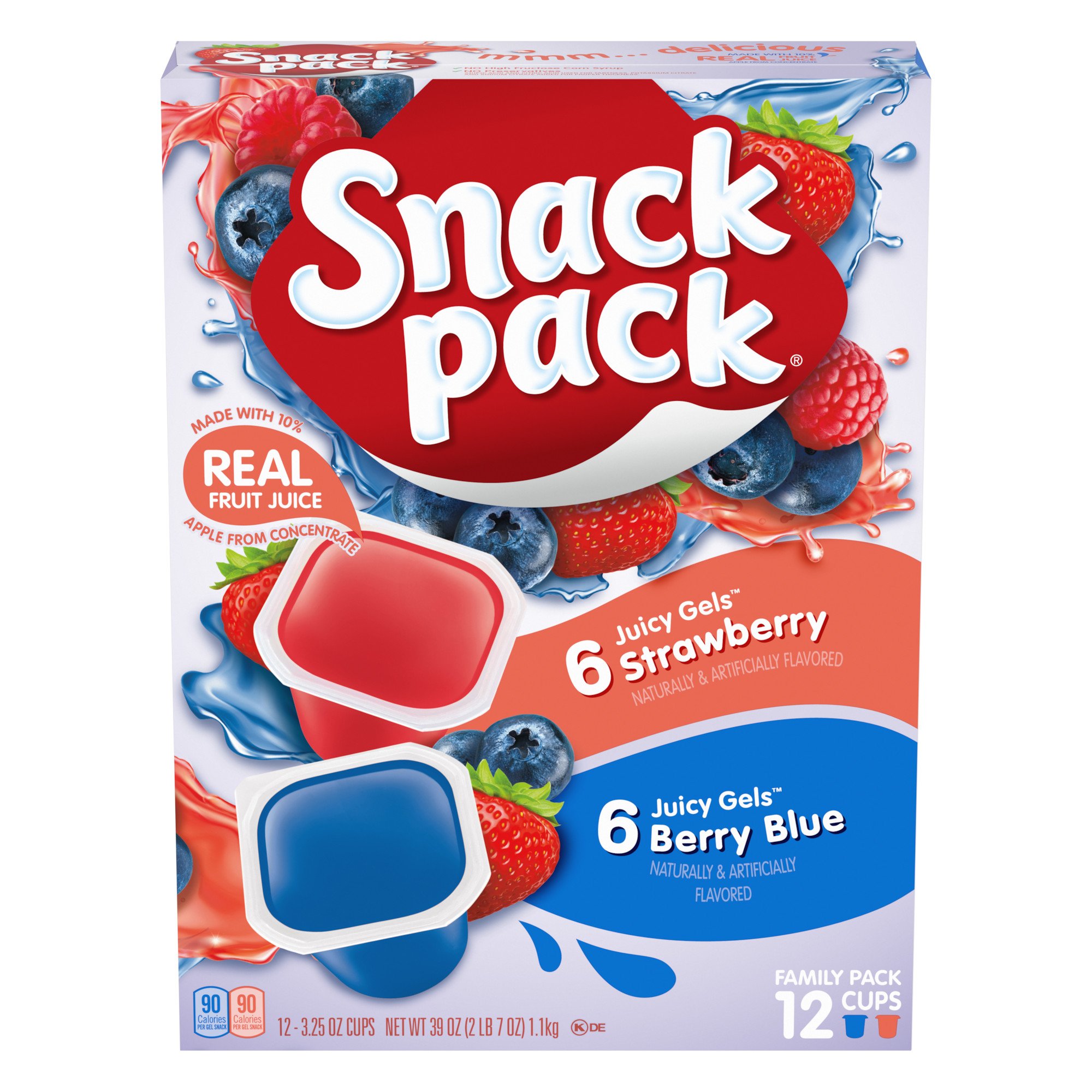 Hunt's Snack Pack Strawberry & Berry Blue Juicy Gels Family Pack Shop