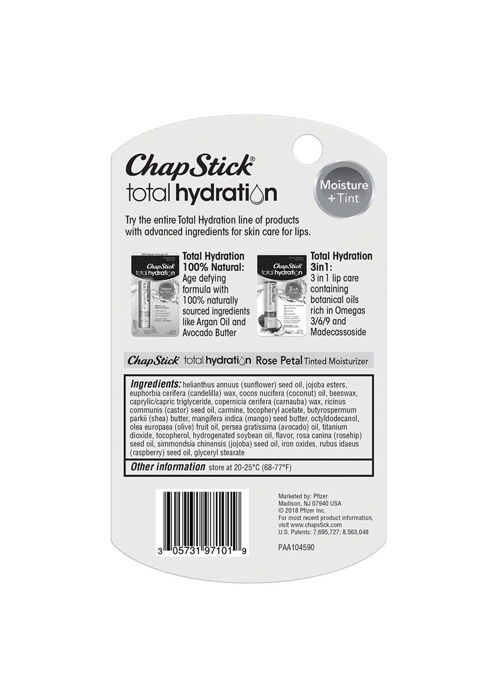 ChapStick Total Hydration Rose Petal Tinted Moisturizer Lip Balm Tube; image 7 of 7