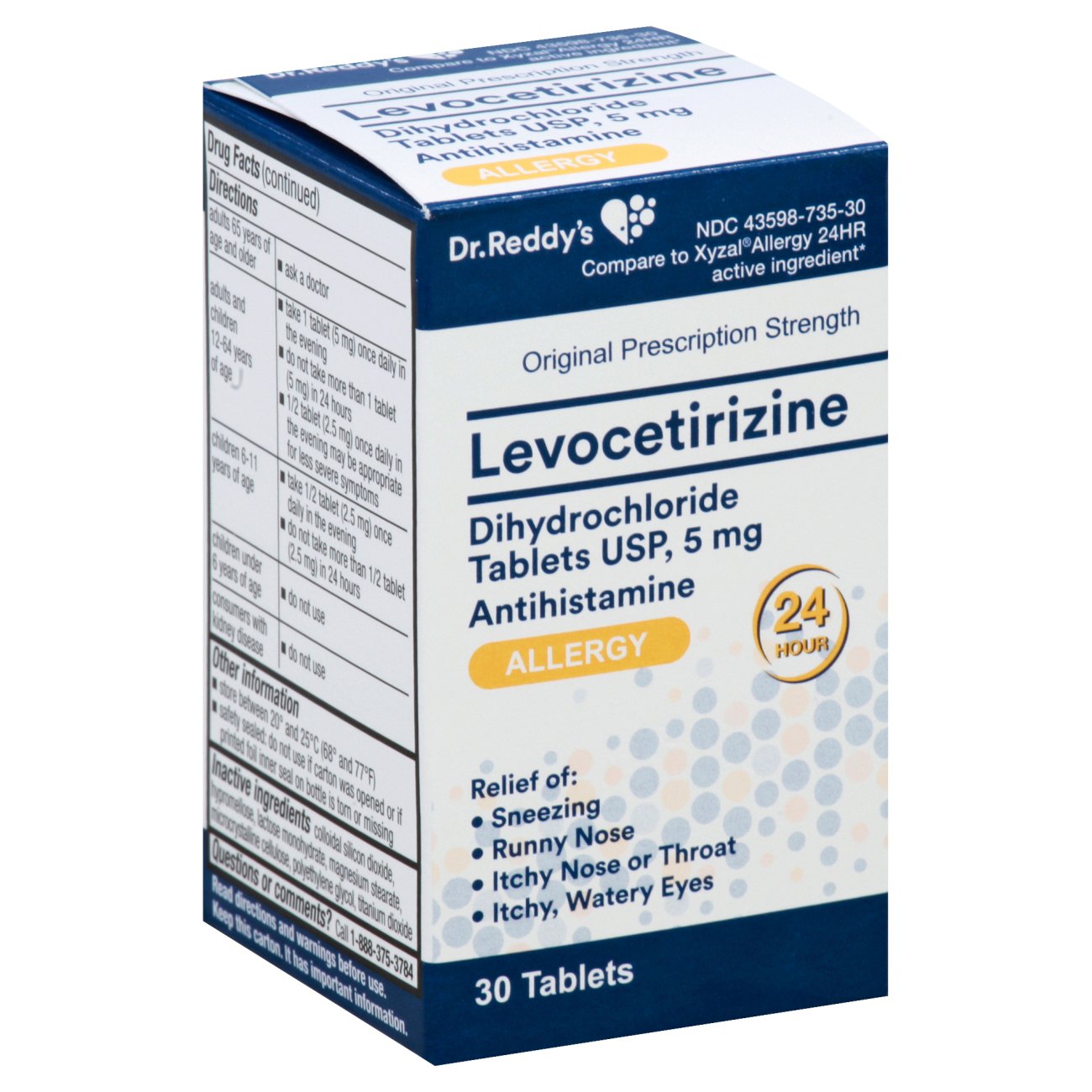 Dr. Reddy's Allergy Relief Levocetirizine Tablets Shop Sinus & allergy at HEB