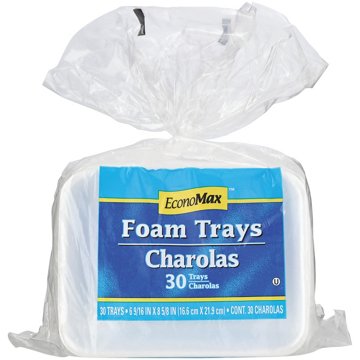 EconoMax Foam Trays, 30 ct