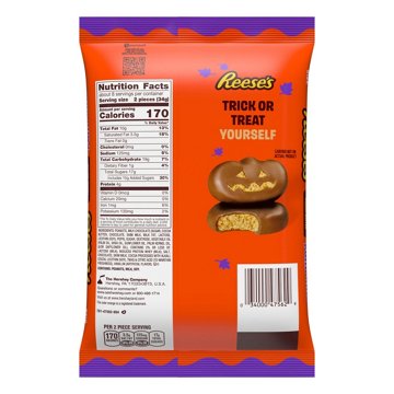 Reese's Milk Chocolate Snack Size Peanut Butter Pumpkins Halloween Candy Bag