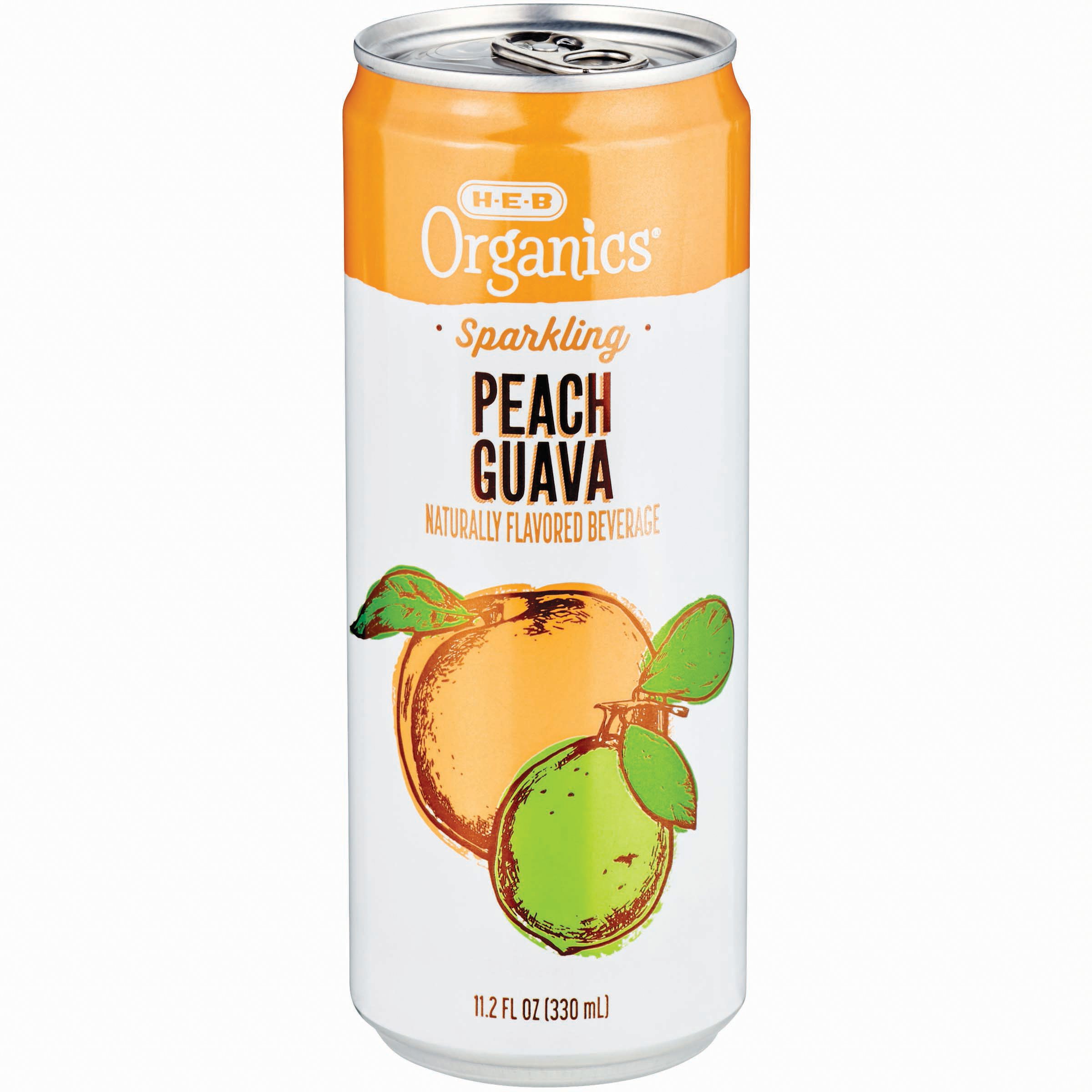 HEB Organics Sparkling Peach Guava Beverage Shop Soda at HEB