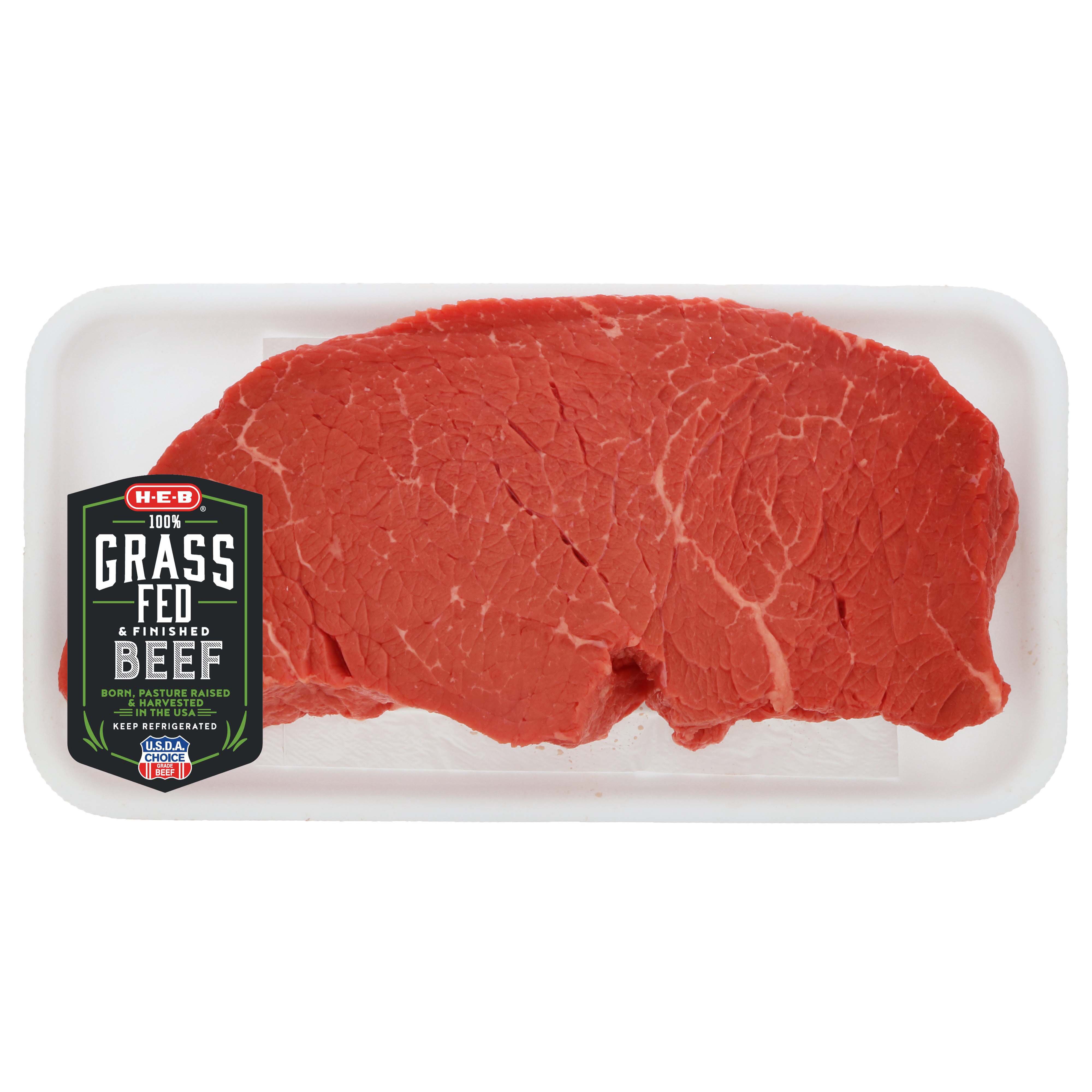 HEB Grass Fed Beef Top Round Steak London Boneless, USDA Choice