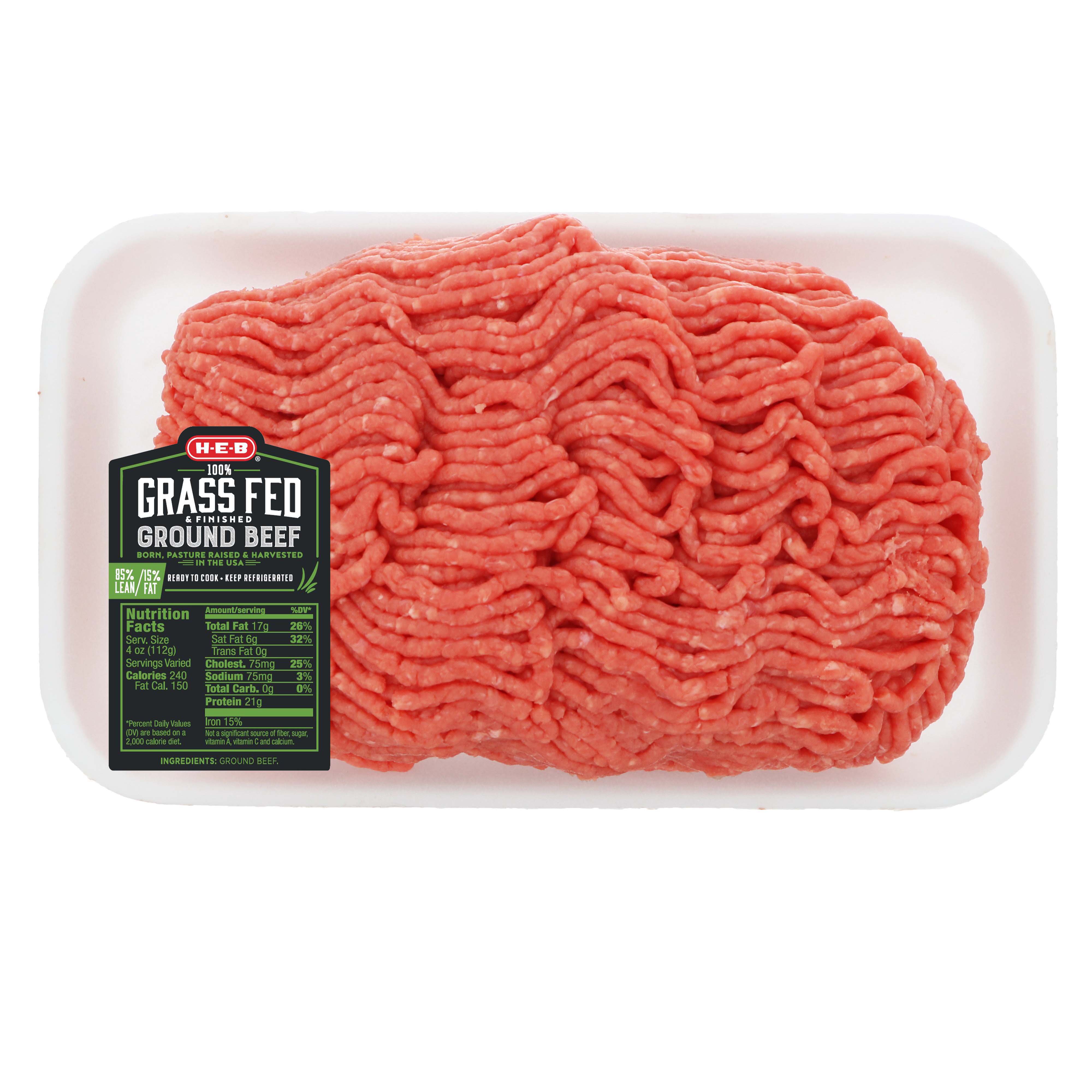 H-E-B Grass Fed Ground Beef 85% Lean - Shop Meat At H-E-B