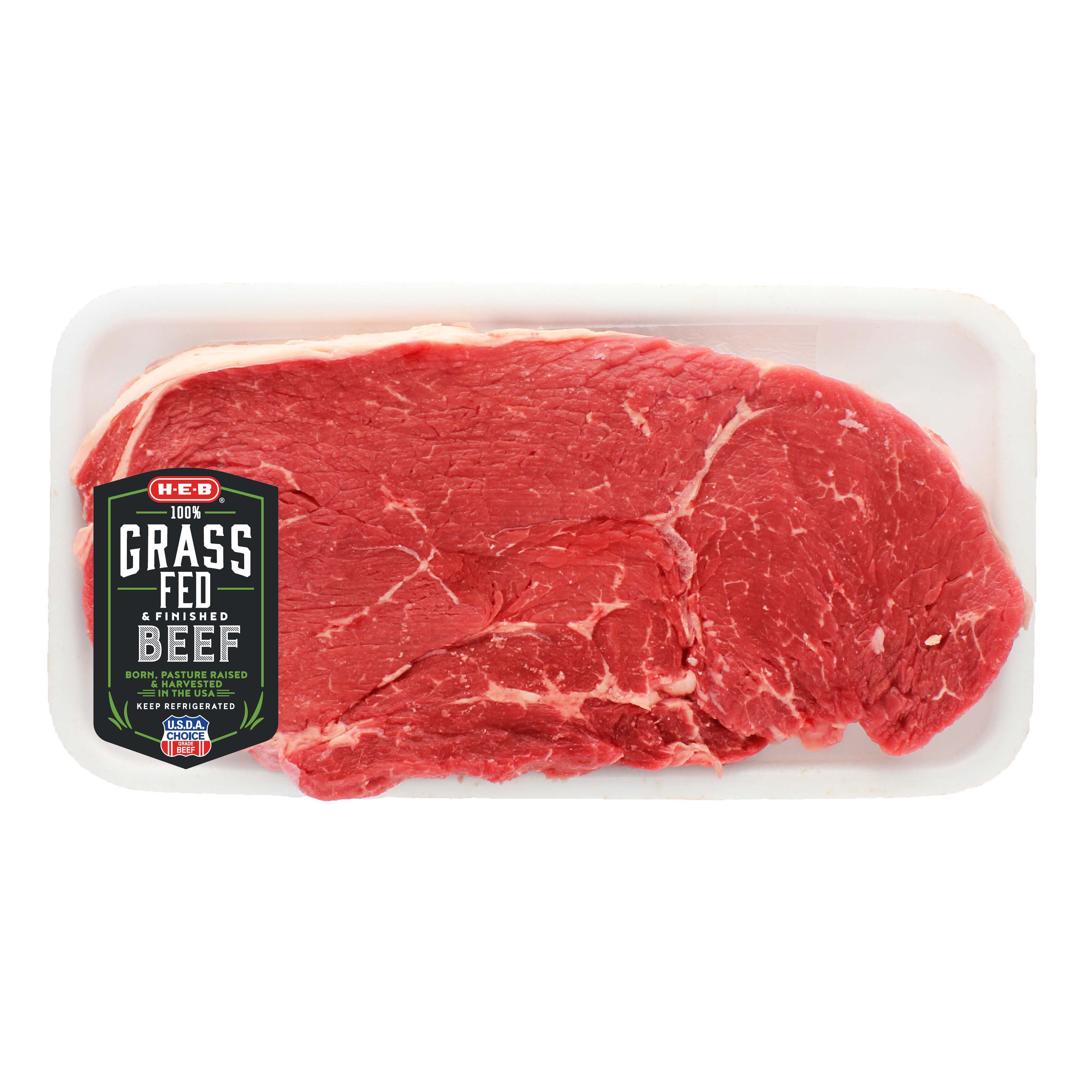 H-E-B Grass Fed Beef Sirloin Center Cut Steak, USDA Choice - Shop Beef ...