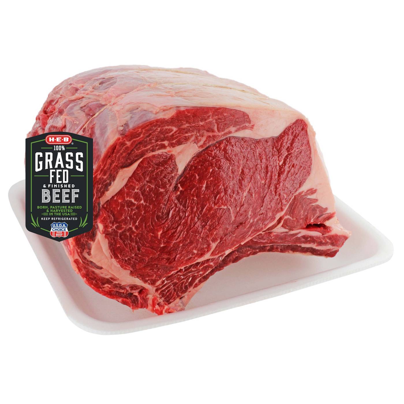 H-E-B Grass Fed Beef Ribeye Roast Bone In Small End, 4 Ribs, USDA ...