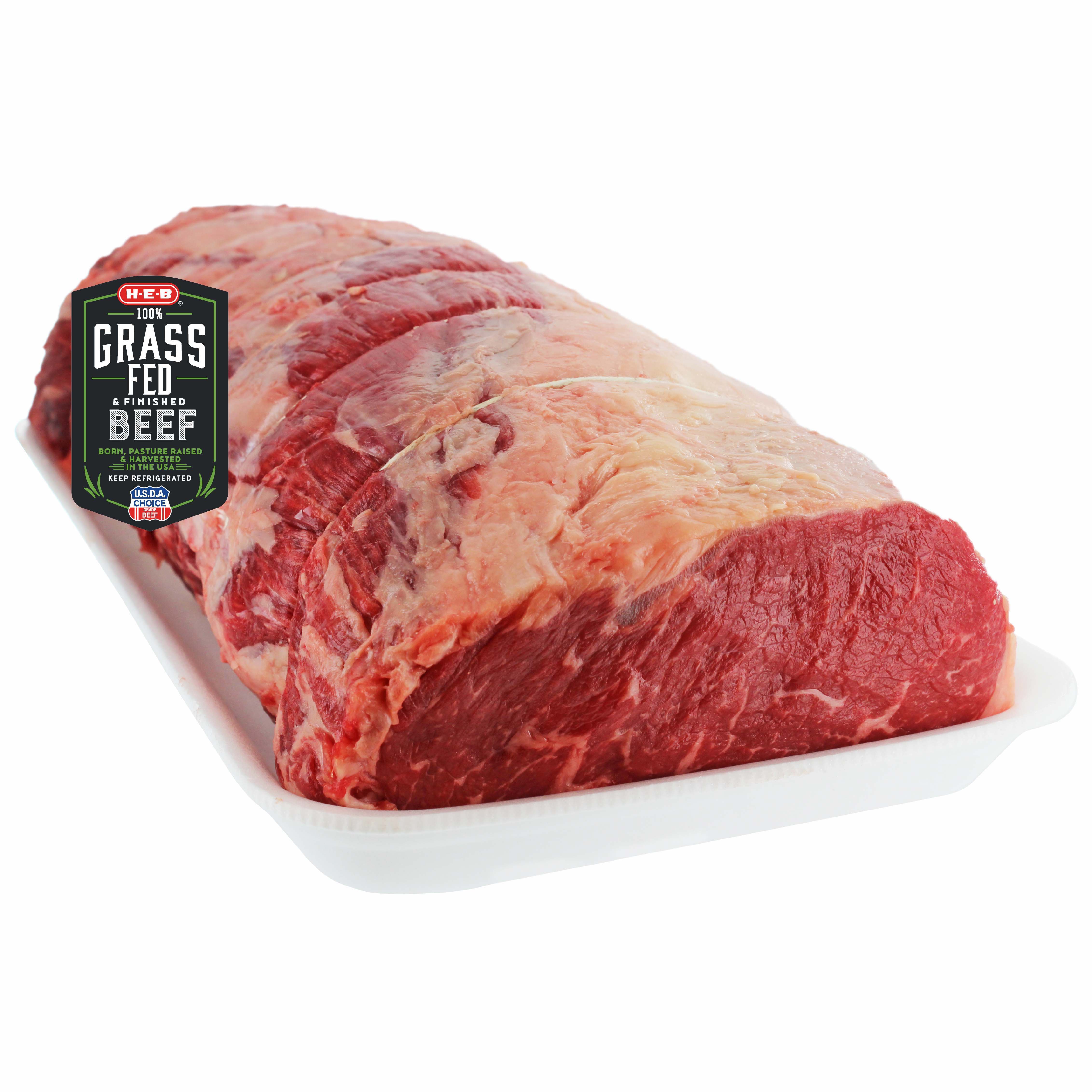 HEB Grass Fed Beef Ribeye Roast Boneless Whole 7 Ribs, USDA Choice