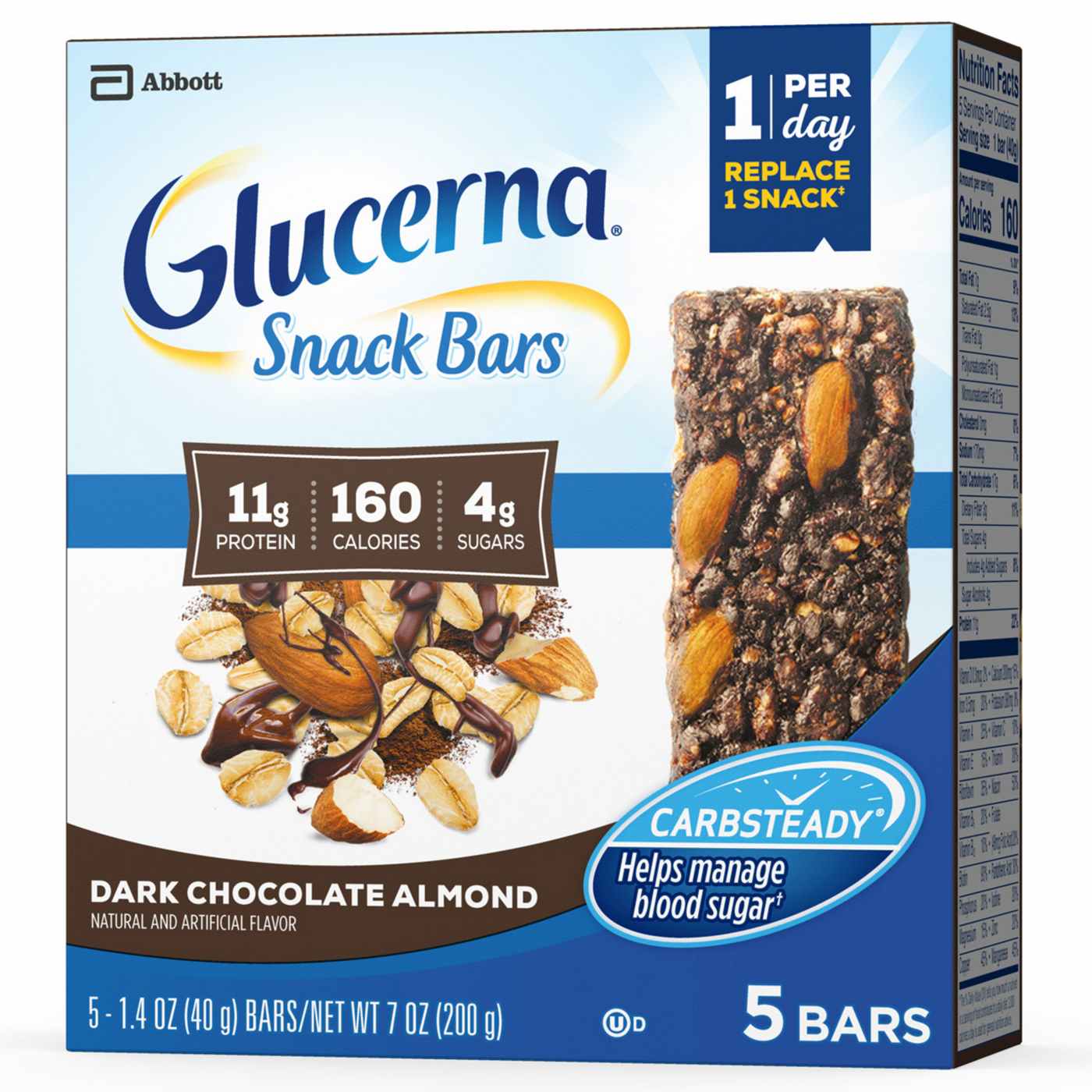 Glucerna Snack Bars Dark Chocolate Almond; image 8 of 10