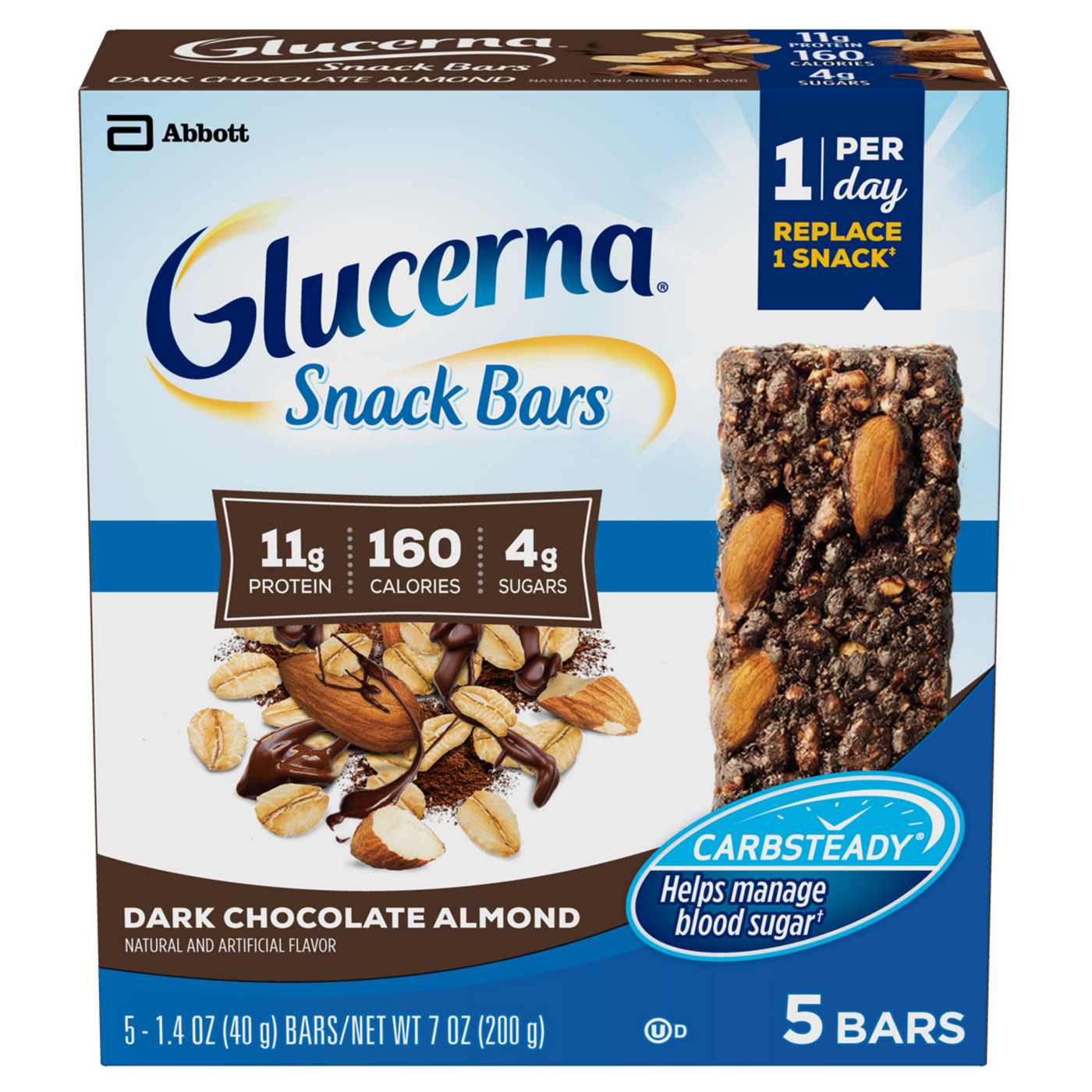 Glucerna Snack Bars Dark Chocolate Almond; image 9 of 10