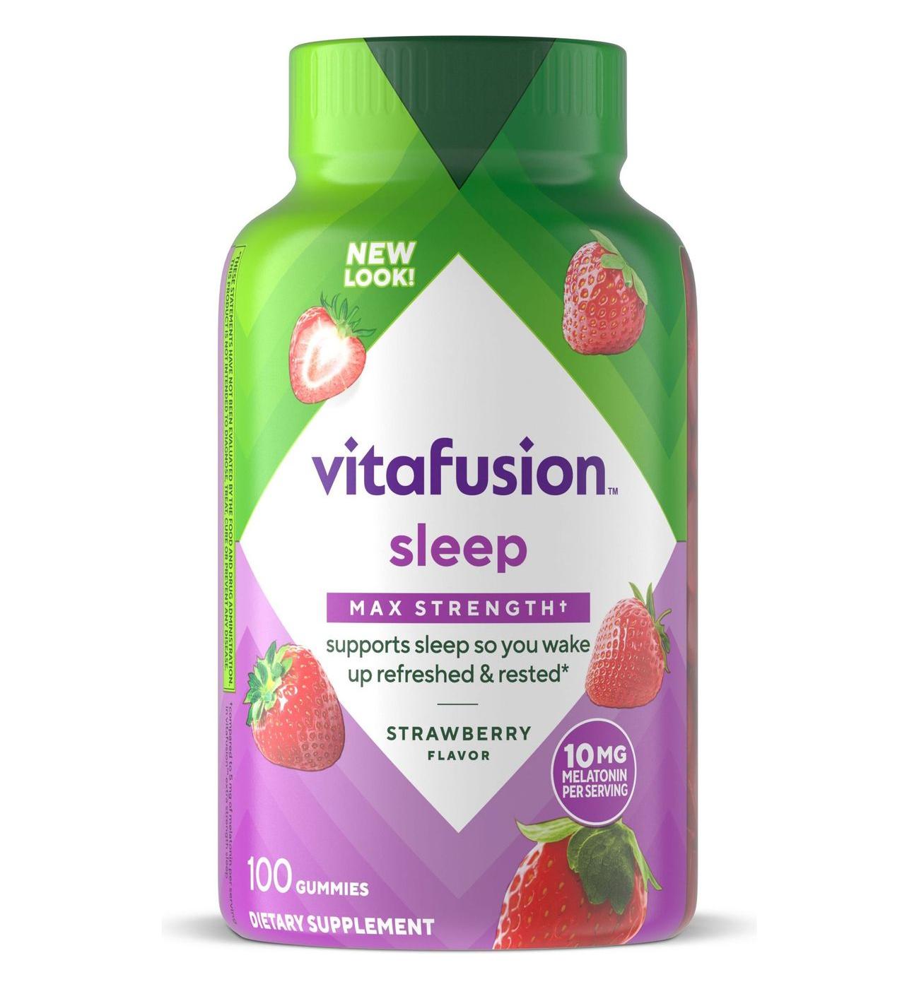 Vitafusion Max Strength Melatonin 10 mg Gummies - Strawberry; image 1 of 9