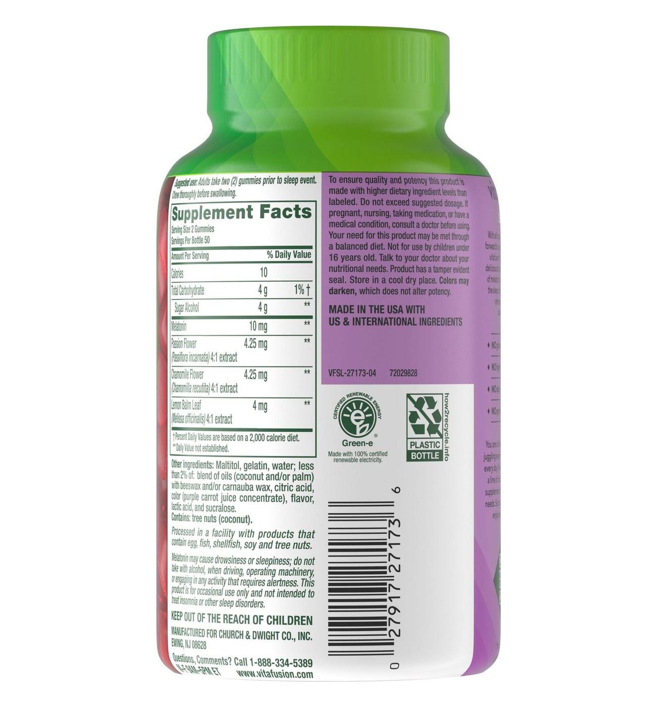 Vitafusion Max Strength Melatonin 10 mg Gummies - Strawberry; image 7 of 9