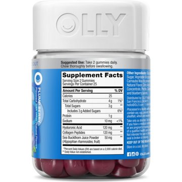 OLLY Glowing Skin Hyaluronic Acid & Collagen Gummies - Plum Berry