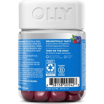 OLLY Glowing Skin Hyaluronic Acid & Collagen Gummies - Plum Berry