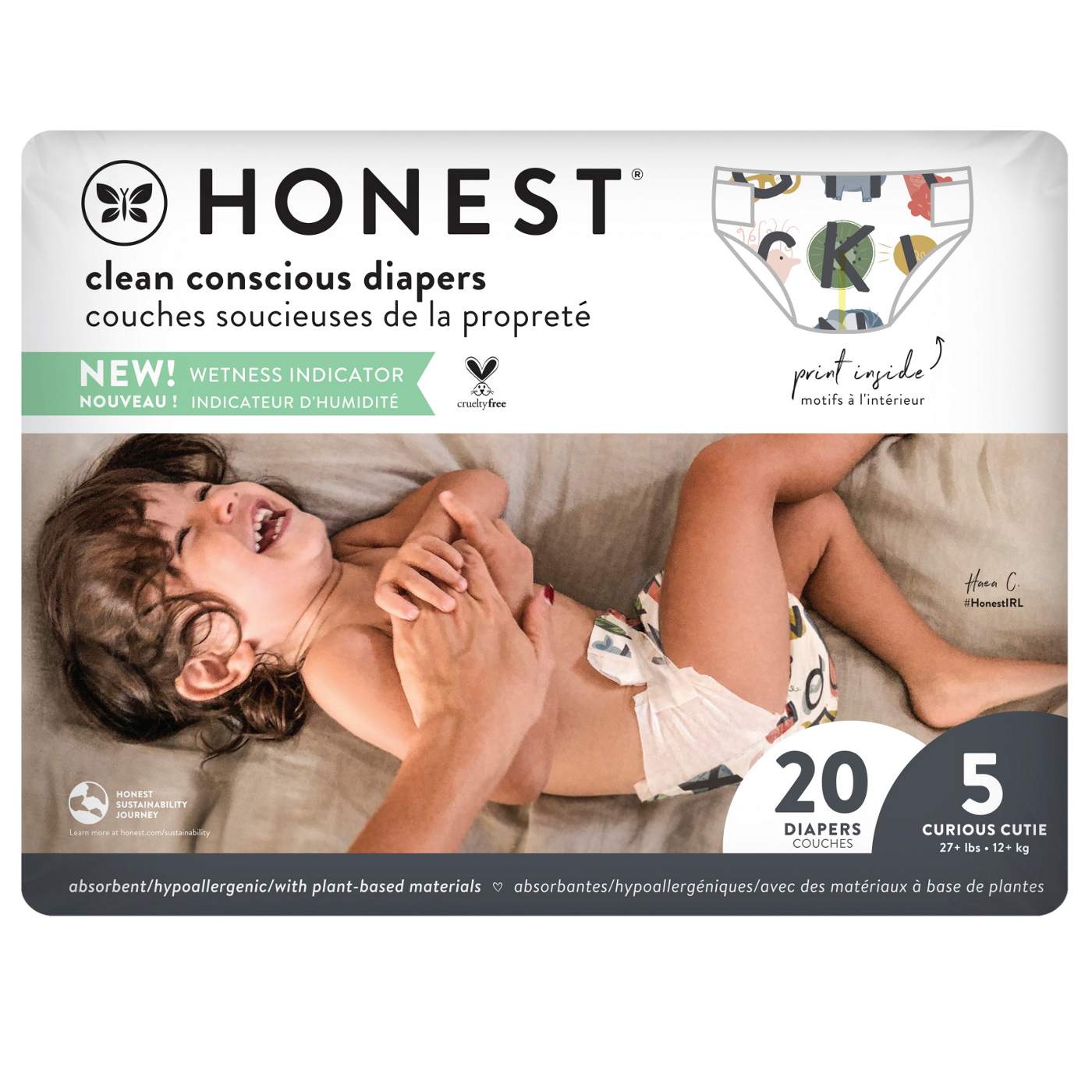 The Honest Company Clean Conscious Diapers - Size 5, All the Letters Print; image 1 of 2