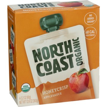 North Coast Organic Honeycrisp Apple Sauce Pouches, 4 ct