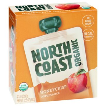 North Coast Organic Honeycrisp Applesauce Pouches, 4 ct