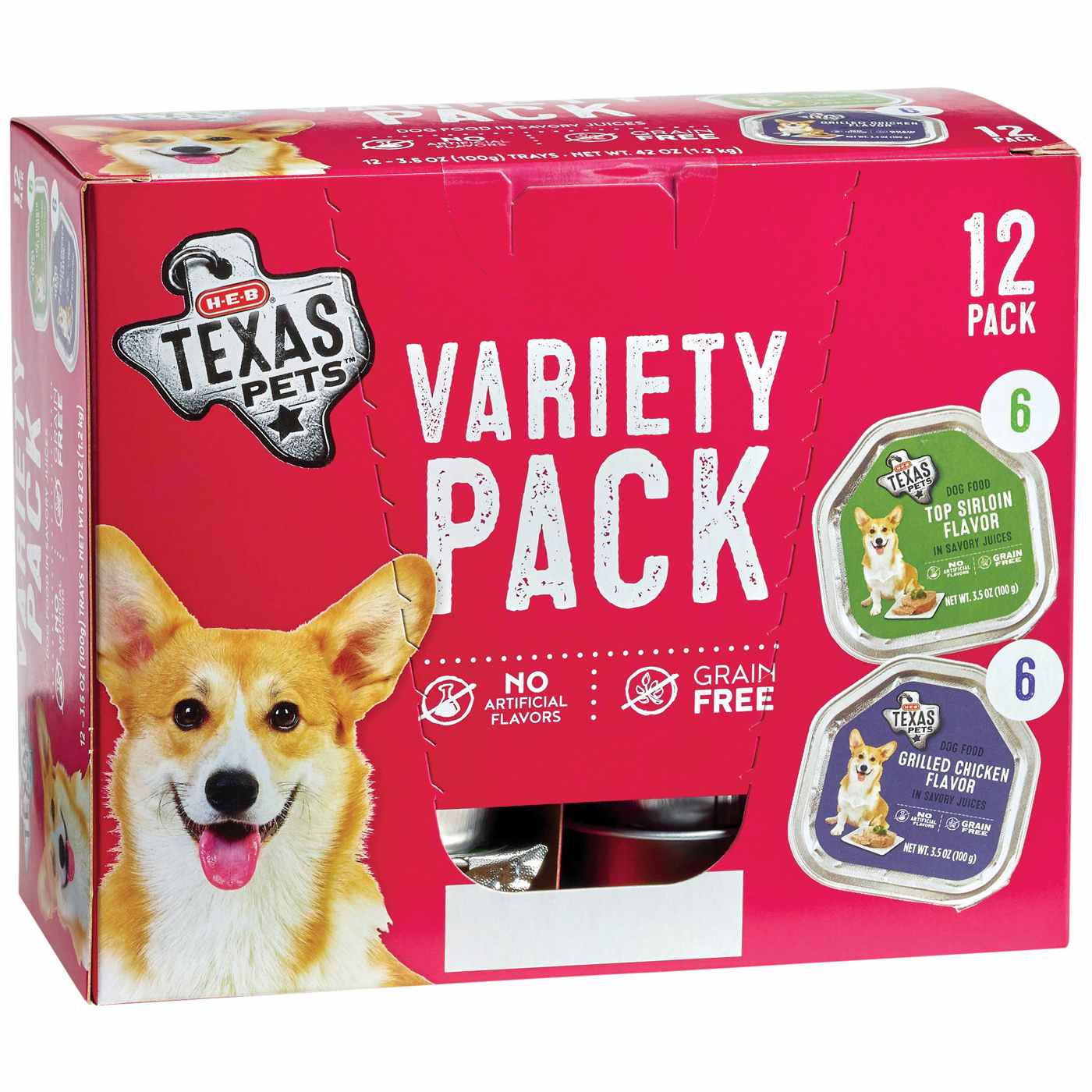 H-E-B Texas Pets Wet Dog Food - Grilled Chicken & Top Sirloin Variety Pack; image 1 of 3