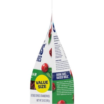 Ocean Spray Craisins 50% Less Sugar Dried Cranberries, 20 oz