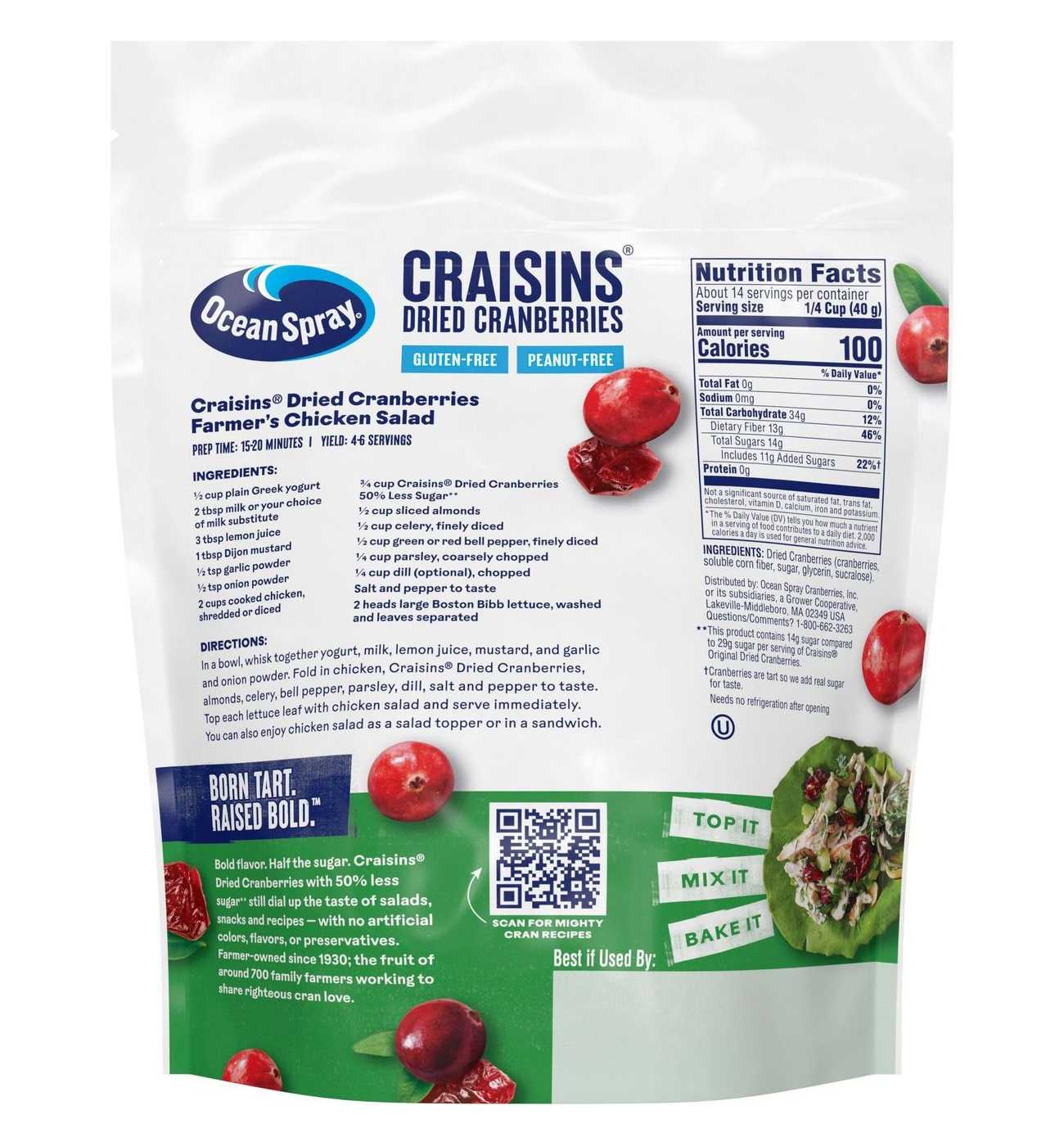 Ocean Spray Craisins 50% Less Sugar Dried Cranberries; image 8 of 8
