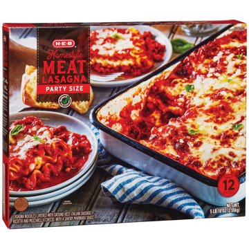 H-E-B Frozen Homestyle Meat Lasagna - Party-Size, 90 oz