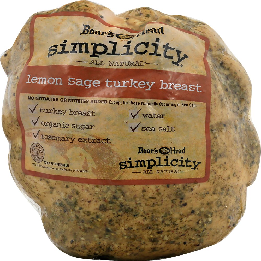 Boar's Head Simplicity All Natural Lemon Sage Turkey Breast Shop Meat at HEB