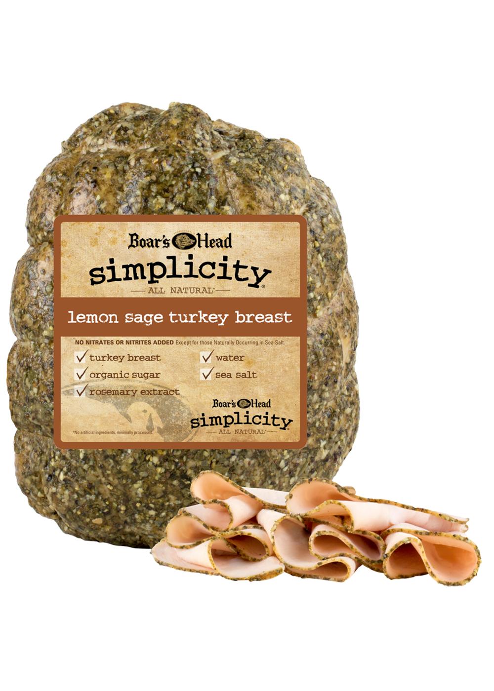Boar's Head Simplicity All Natural Lemon Sage Turkey Breast Shop Meat at HEB