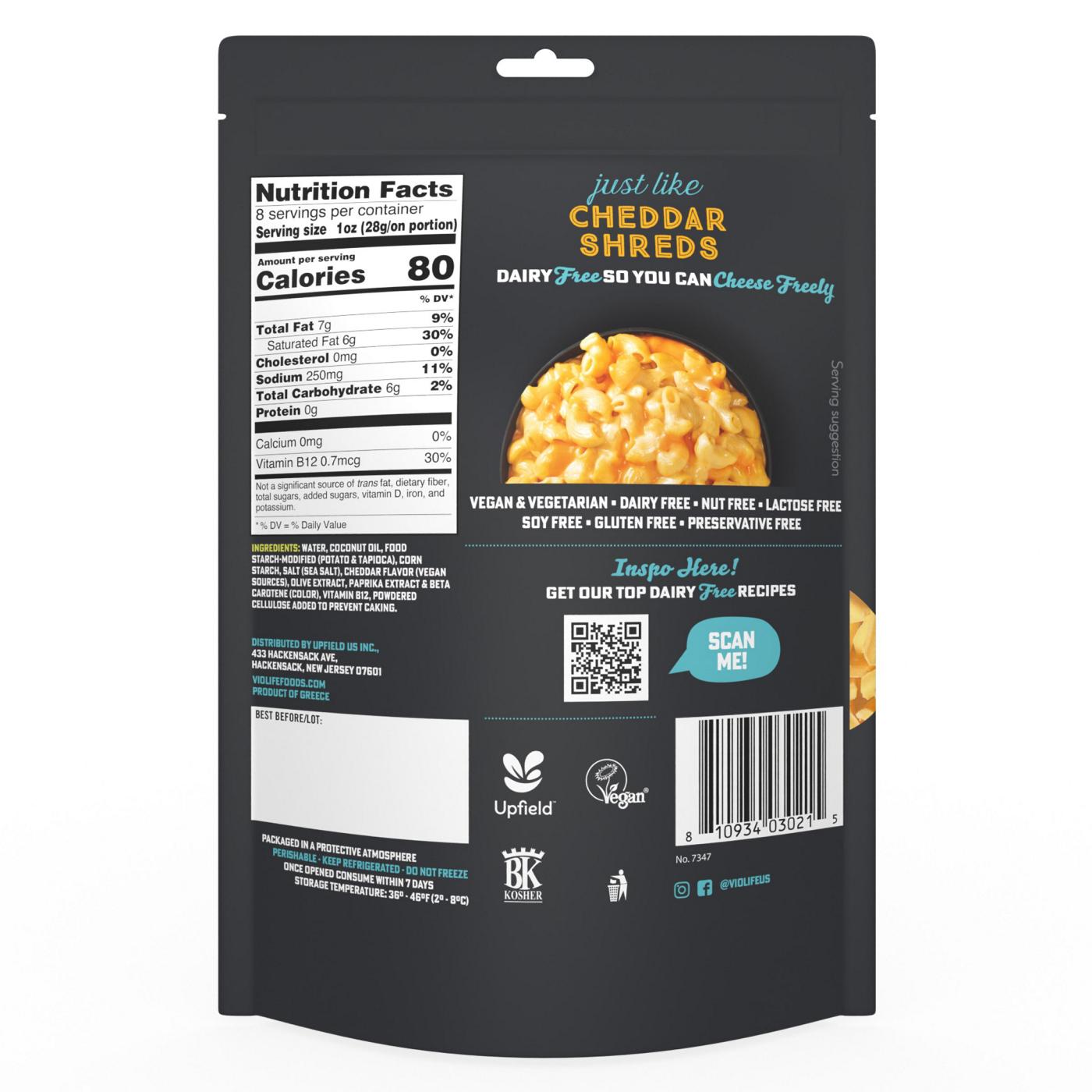 Violife Just Like Cheddar Shreds Dairy Free Cheese Alternative; image 2 of 2
