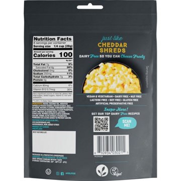 Violife Just Like Cheddar Shreds Dairy Free Cheese Alternative