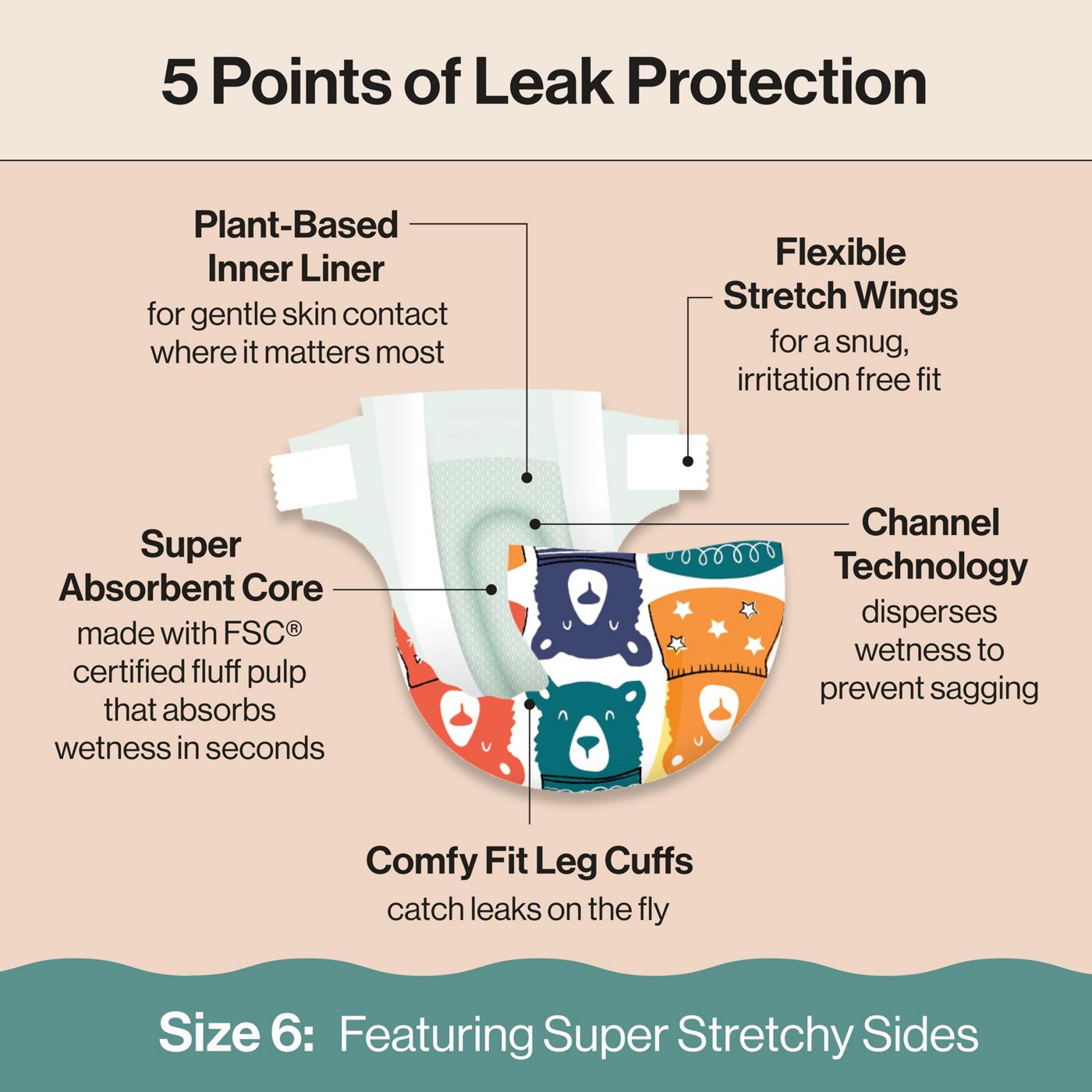 The Honest Company Clean Conscious Diapers Club Box Size 6, 2 Print