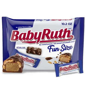 Baby Ruth Chocolate Fun Size Candy Bars, 10.2 oz