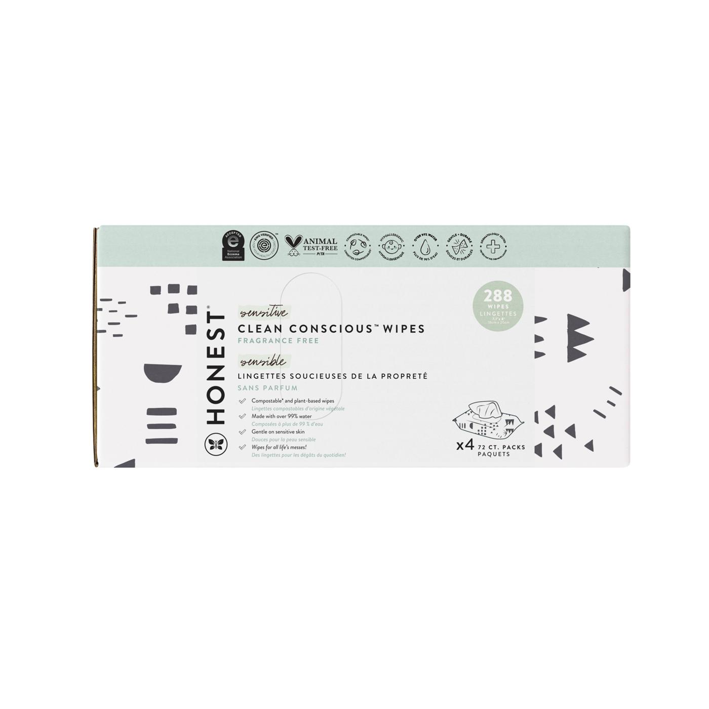 The Honest Company Clean Conscious Sensitive & Fragrance Free Baby Wipes 4 Pk; image 2 of 3